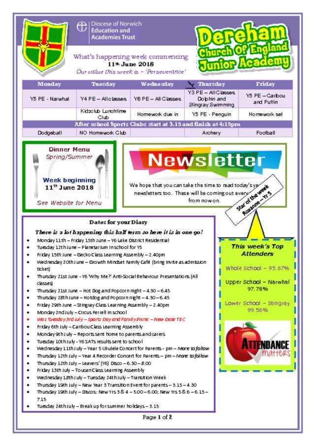 thumbnail of Weekly Bulletin week beginning 11.06.18